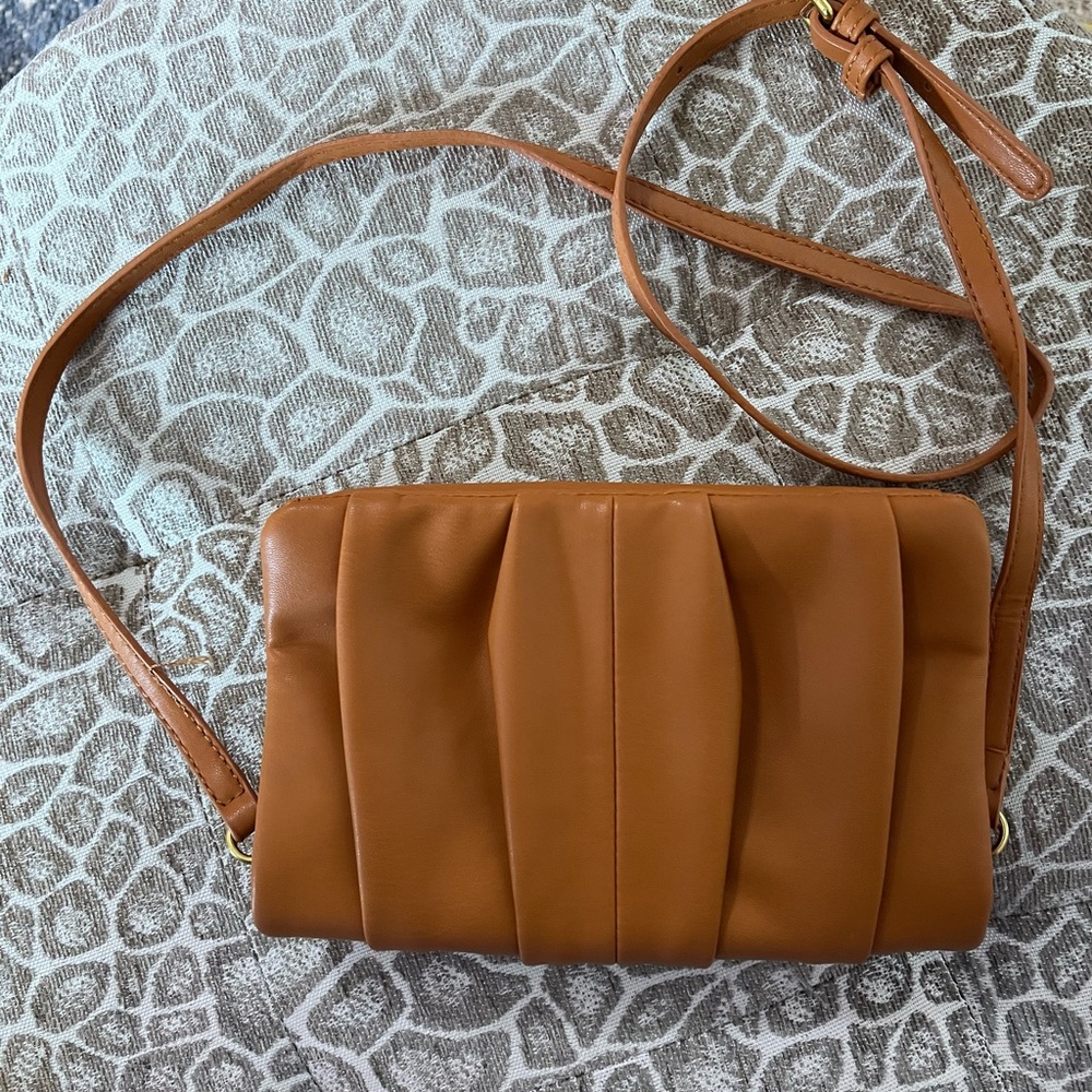 NWOT AQUA LEATHER CROSS BODY OR CLUTCH